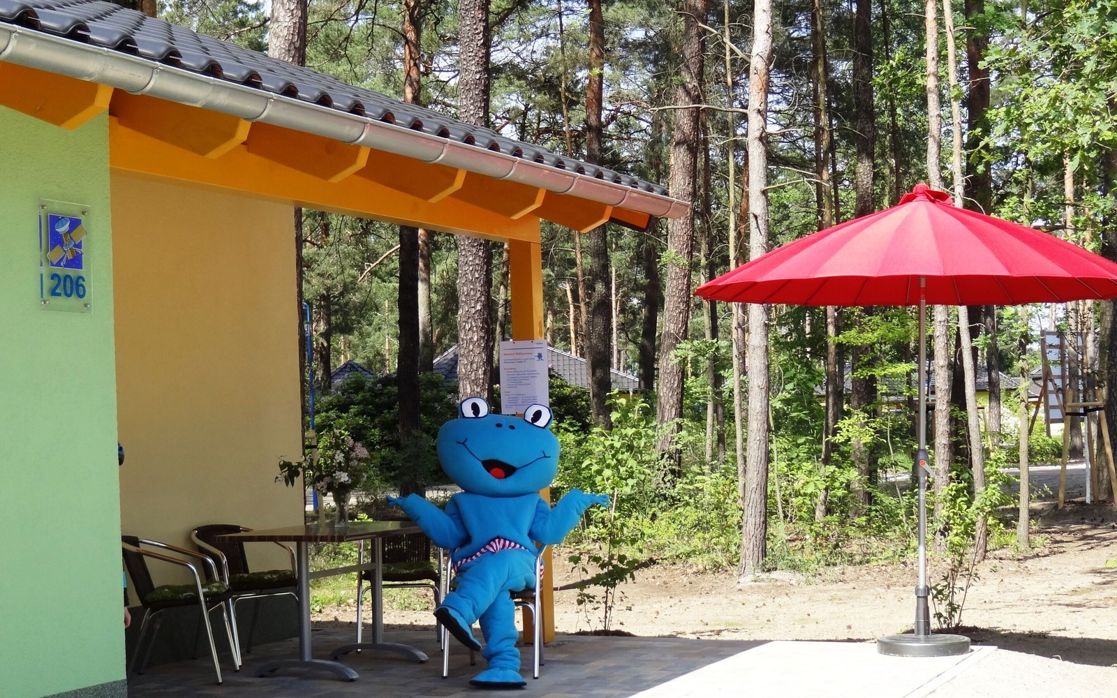 Maskottchen Froggi, Foto: Zweckverband Lausitzer Seenland Brandenburg, Lizenz: Zweckverband Lausitzer Seenland Brandenburg