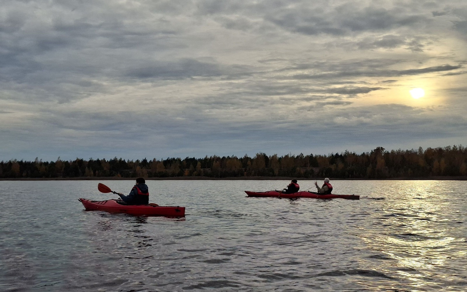 Kajak-Tour im Herbst auf dem Bergheider See, Foto: Christoph Büttner, Lizenz: Christoph Büttner